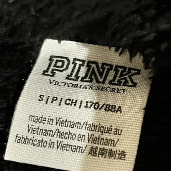 VICTORIA SECRET PINK LIMITED ED FAUX FUR BLACK PULLOVER RARE SOFT COMF size S - Picture 4 of 7